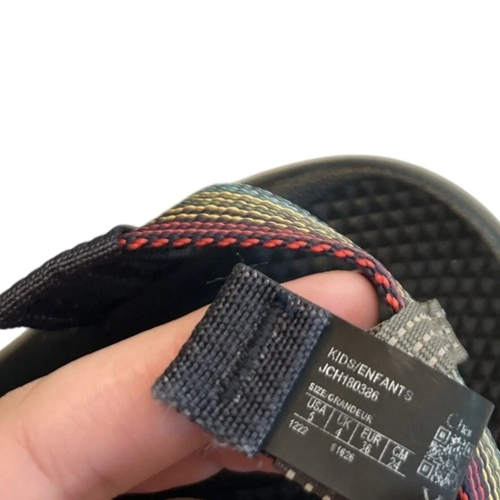 Chaco's Kids Sandal Size 5 Chaco ZX/1 EcoTread Rainbow Colored Rising Navy